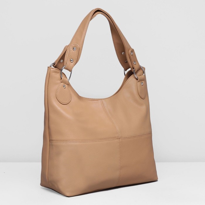 Сумка женская на молнии, 1 отдел с перегородкой, наружный карман, цвет коричневый