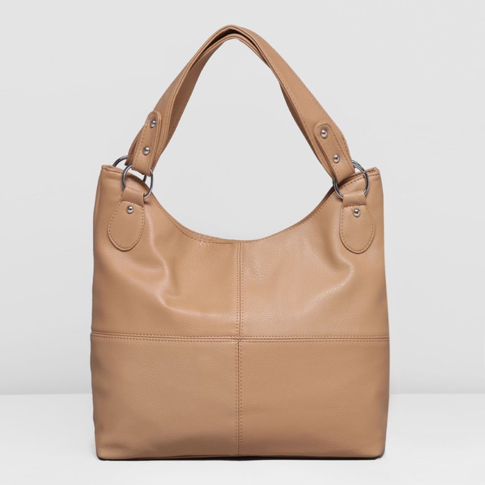 Сумка женская на молнии, 1 отдел с перегородкой, наружный карман, цвет коричневый