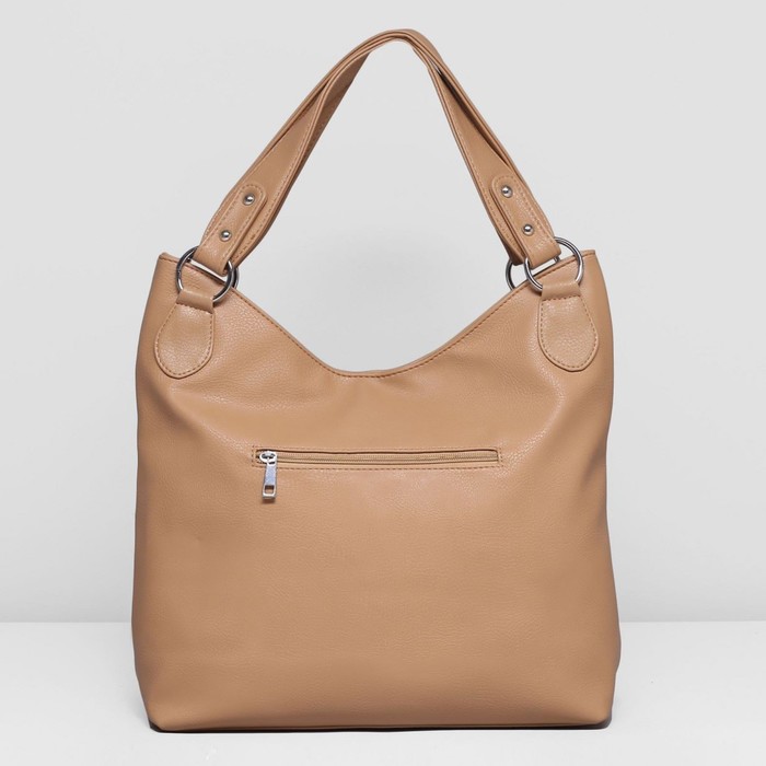 Сумка женская на молнии, 1 отдел с перегородкой, наружный карман, цвет коричневый