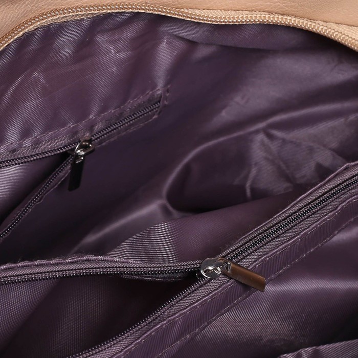 Сумка женская на молнии, 1 отдел с перегородкой, наружный карман, цвет коричневый