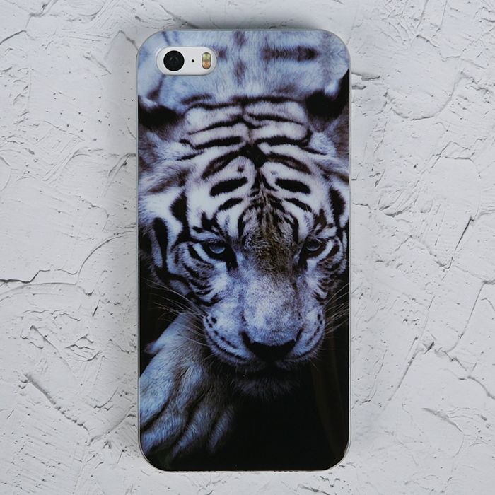 Силиконовый чехол для iPhone 5/5s/SE "Белый тигр"