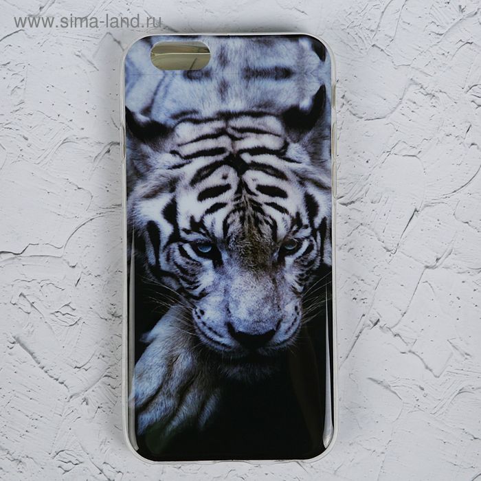 фото Силиконовый чехол luazon для iphone 6/6s "белый тигр" luazon home