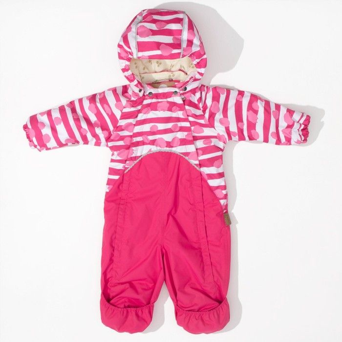 Комбинезон для девочки "GOLDEN", рост 80 см, цвет фуксиа с принтом  63363_М