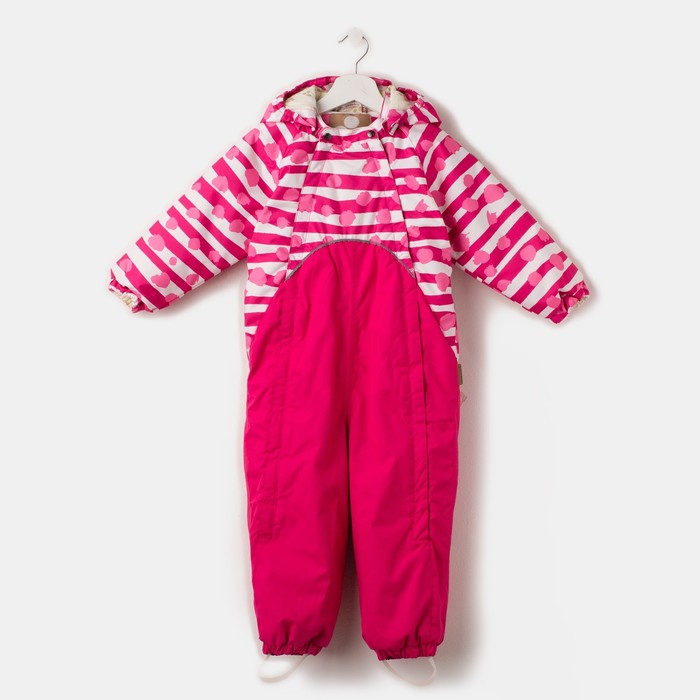 Комбинезон для девочки "GOLDEN", рост 98 см, цвет фуксиа с принтом  63363_М