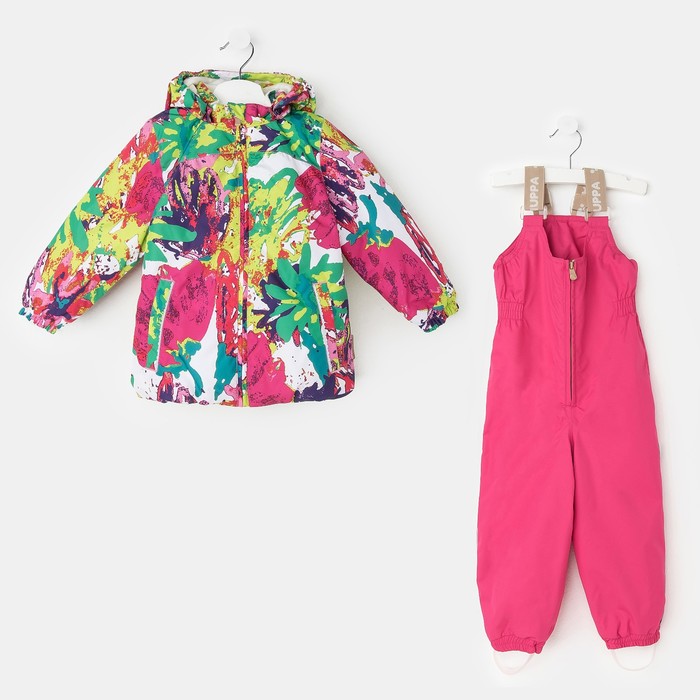 Комплект для девочек "CLARA", рост 86 см, цвет белый с принтом/фуксиа 71220_М