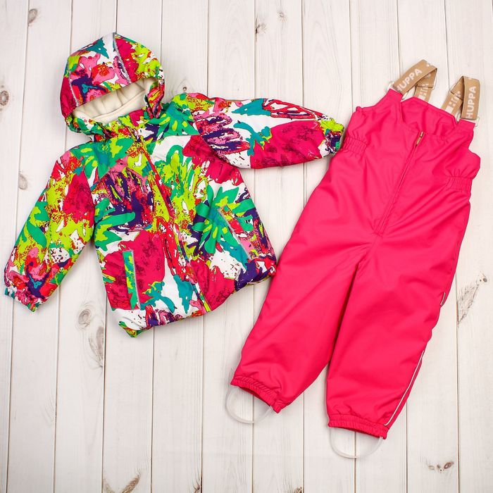 Комплект для девочек "CLARA", рост 98 см, цвет белый с принтом/фуксиа 71220_М