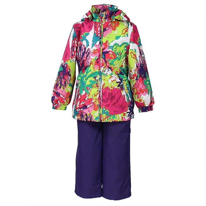 Комплект для девочек "YONNE", рост 104 см, цвет белый с принтом/тёмно-лилoвый 71273