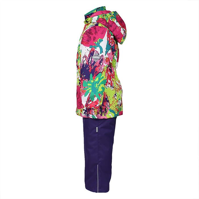 Комплект для девочек "YONNE", рост 104 см, цвет белый с принтом/тёмно-лилoвый 71273