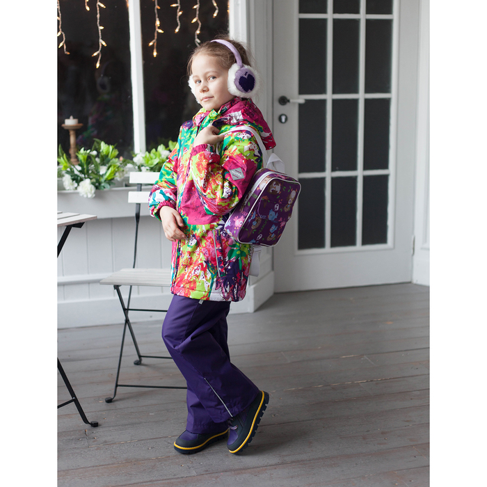 Комплект для девочек "YONNE", рост 104 см, цвет белый с принтом/тёмно-лилoвый 71273