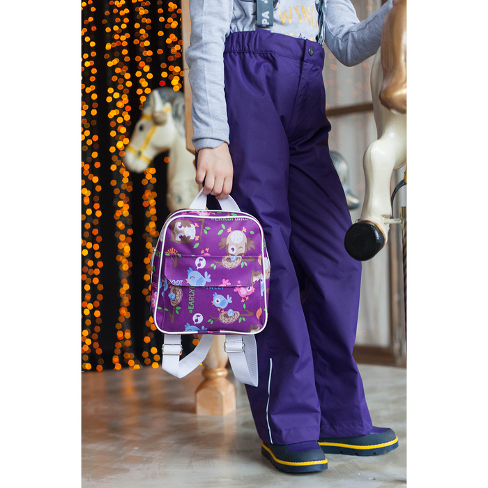 Комплект для девочек "YONNE", рост 104 см, цвет белый с принтом/тёмно-лилoвый 71273