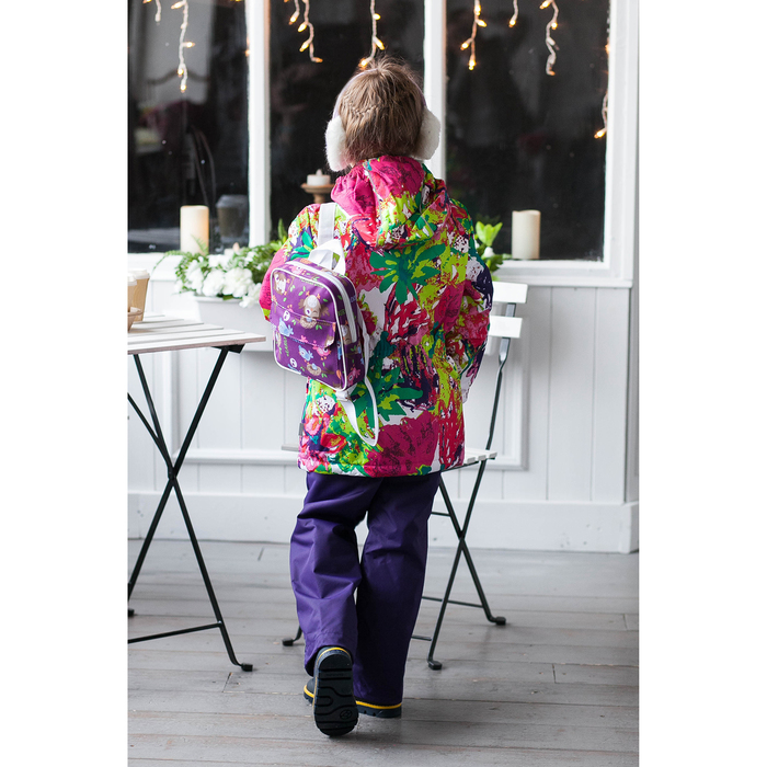 Комплект для девочек "YONNE", рост 104 см, цвет белый с принтом/тёмно-лилoвый 71273