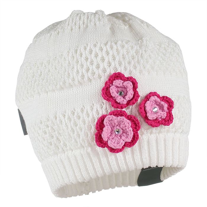 Шапка вязаная для девочки "GLORIA", размер S (1-2 года), цвет белый