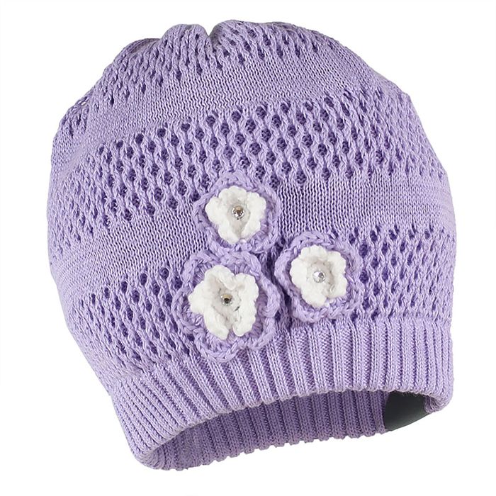 Шапка вязаная для девочки "GLORIA", размер XL (11-17 лет), цвет светло-лиловый