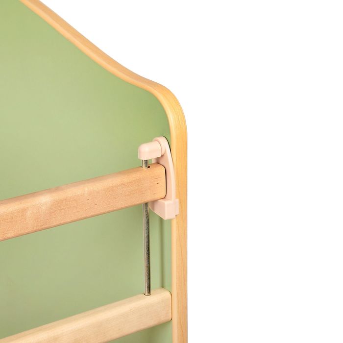 Детская кроватка «Морозко. Бабочки» с ростомером, на колёсах или качалке, цвет зелёный