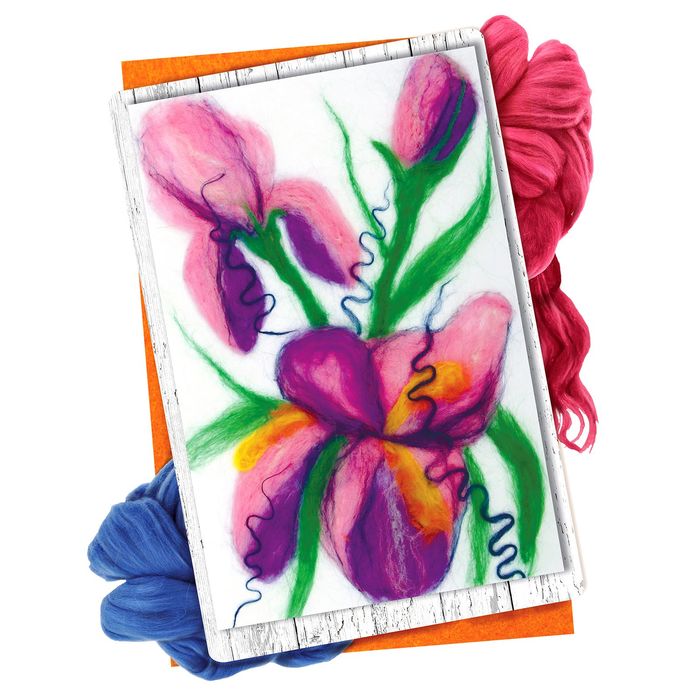 Живопись шерстью "Ирисы"