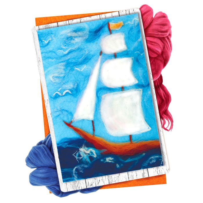 Живопись шерстью "Парусник"