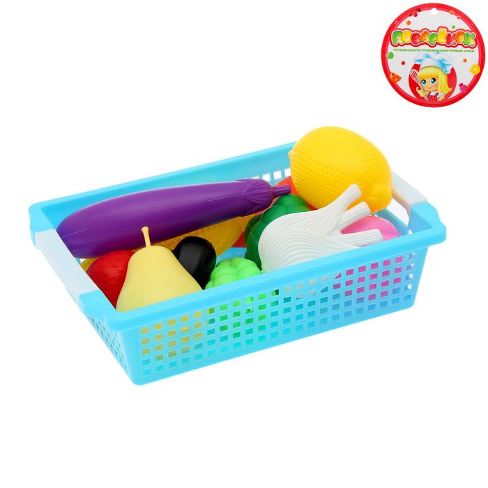 Набор продуктов "Фрукты/овощи в корзине", 11 предметов