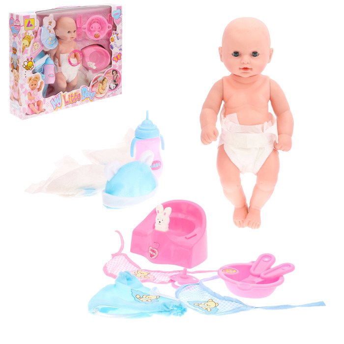 Пупс "Саша" в подгузнике, с аксессуарами, пьёт, писает, звуковые эффекты