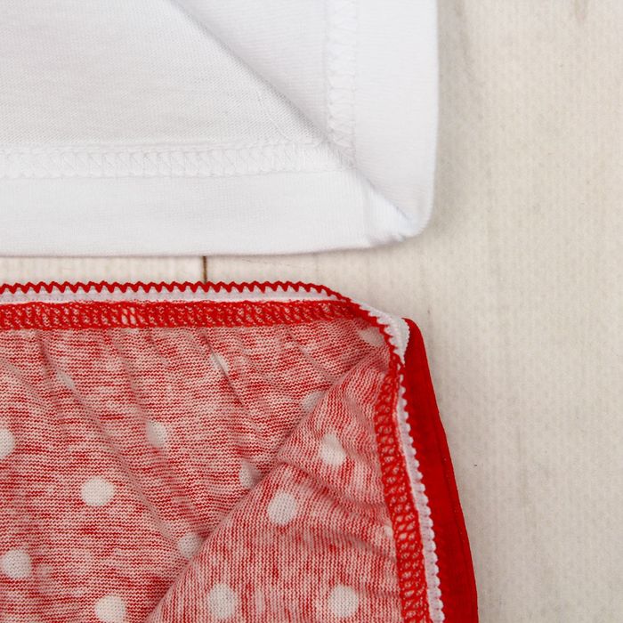 Гарнитур для девочки "Совы", рост 92 см (50), цвет белый/красный, принт горох ДНГ453001н_М