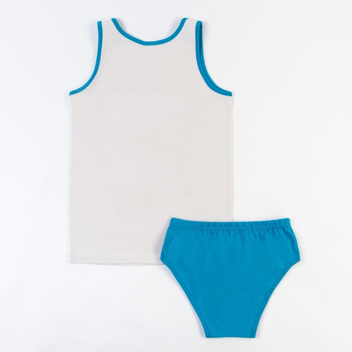 Гарнитур для мальчика "Большой улов", рост 122 см (62), цвет бежевый/бирюзовый ПНГ173001