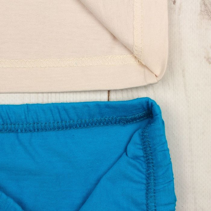 Гарнитур для мальчика "Большой улов", рост 140 см (72), цвет бежевый/бирюзовый ПНГ173001