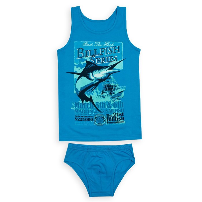 Гарнитур для мальчика "Большой улов", рост 128 см (64), цвет бирюзовый ПНГ173001