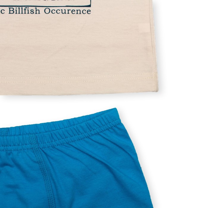 Гарнитур для мальчика "Большой улов", рост 134 см (68), цвет бежевый/бирюзовый ПНГ474001