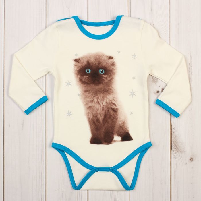 Боди детское "Фантазеры", рост 80 см (50), цвет сливки/бирюзовый ЮЗД751067_М