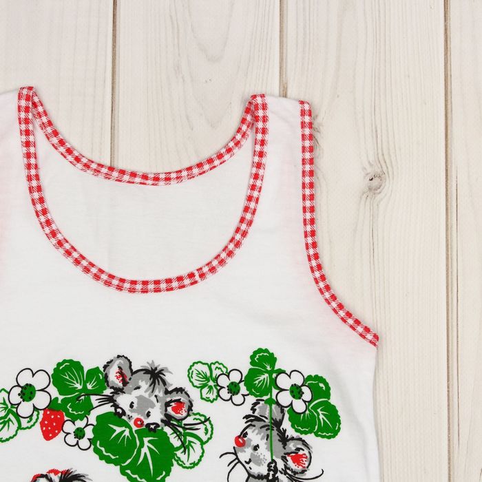 Гарнитур для девочки "Лакомка", рост 86 см (48), цвет белый/красный ДНГ681001н_М