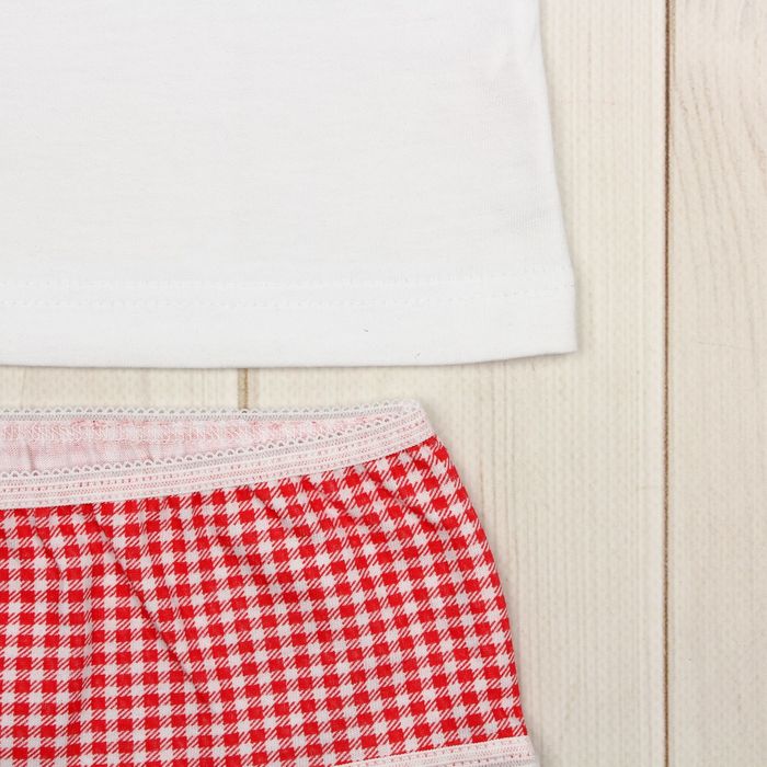 Гарнитур для девочки "Лакомка", рост 86 см (48), цвет белый/красный ДНГ681001н_М