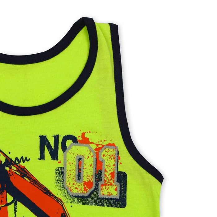 Гарнитур для мальчика "Стройтехника", рост 86 см (48), цвет салатовый/синий ПНГ173001