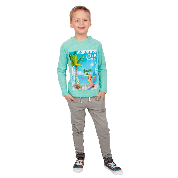 Джемпер для мальчика "Майами", рост 110 см (56), цвет бирюзовый ПДД372010