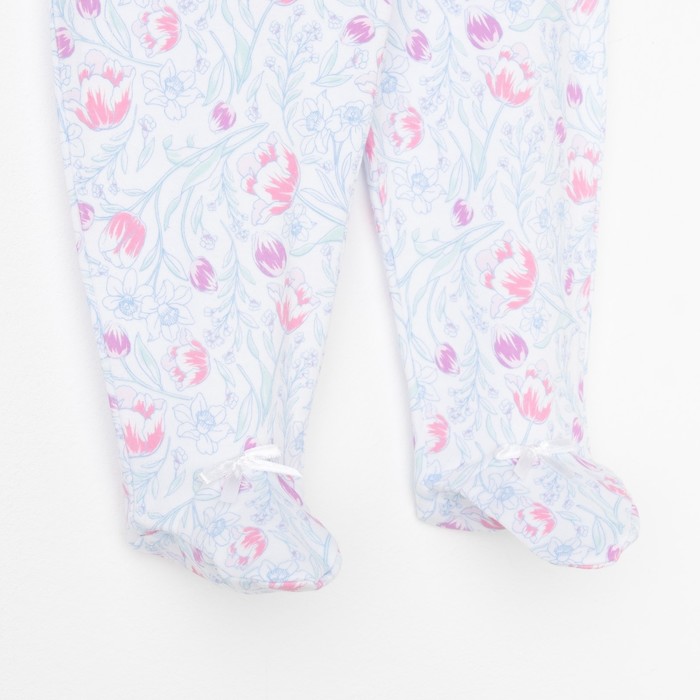 Ползунки для девочки, рост 62 см, цвет белый