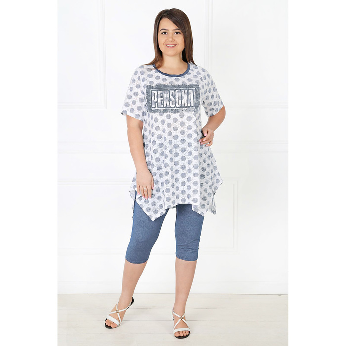 Комплект женский (туника, бриджи) Персона №2 цвет синий, р-р 52