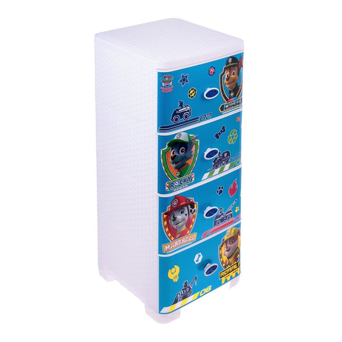 Комод плетёный "Щенячий патруль", 4 секци