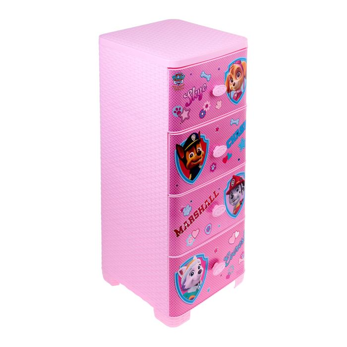 Комод плетёный "Щенячий патруль", 4 секци