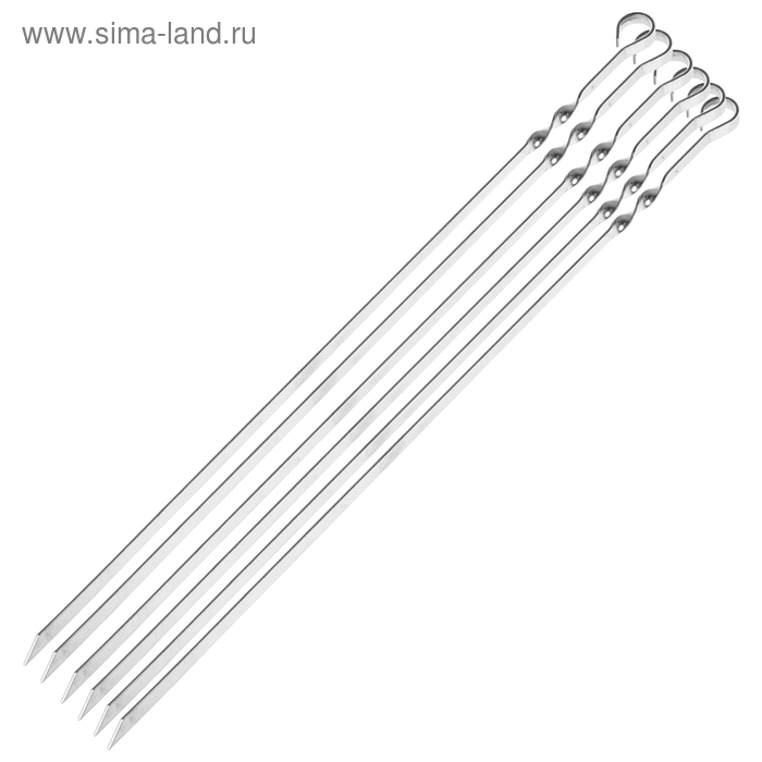 

Шампуры, 6 штук, толщина 2 мм, 58х1 см