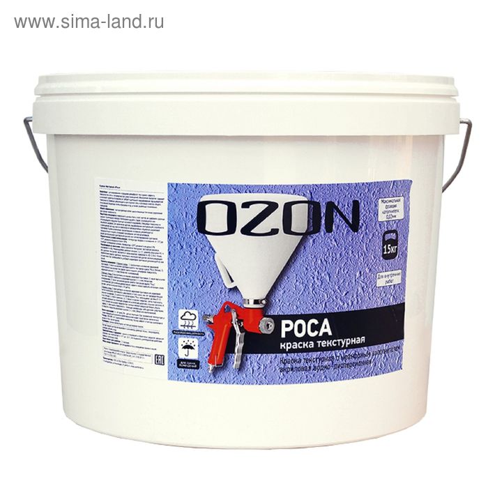 Краска акриловая текстурная OZON Роса ВД-АК 269М, 15кг ozon концентрат универсальной грунтовки grundkonzentrat 5л 5кг вд ак 016 вд ак 016 5