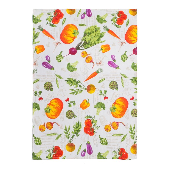 Полотенце "Доляна" Овощи 35х60 см, вафельное полотно 162г/м2