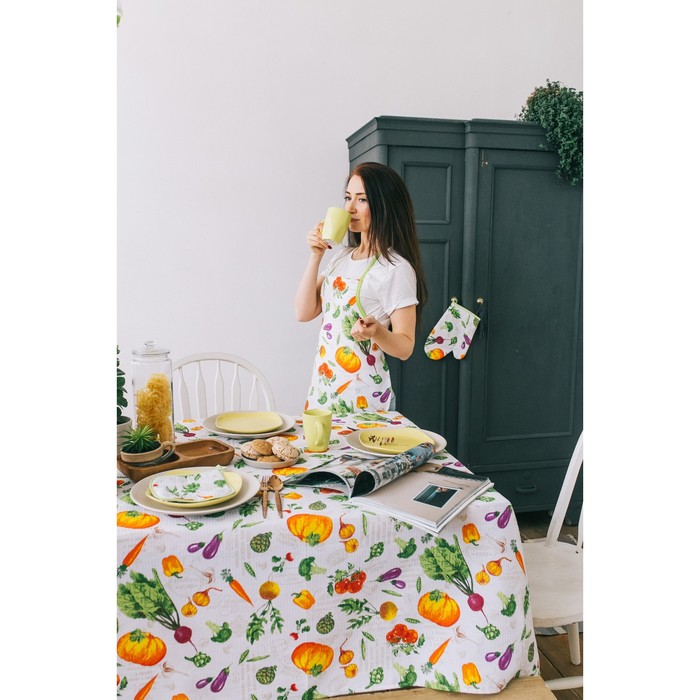 Полотенце "Доляна" Овощи 35х60 см, вафельное полотно 162г/м2
