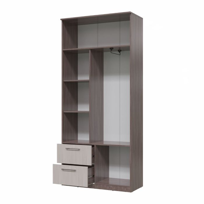 Шкаф 2х дверный с ящиками ПРЕЗЕНТ Бодега темый/светлый