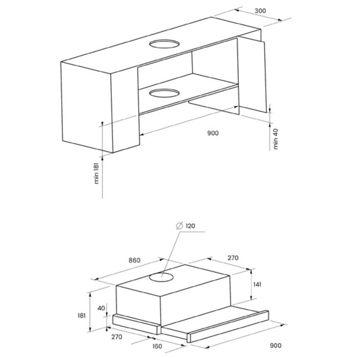 Вытяжка Kuppersberg SLIMLUX II 90 SG, черный