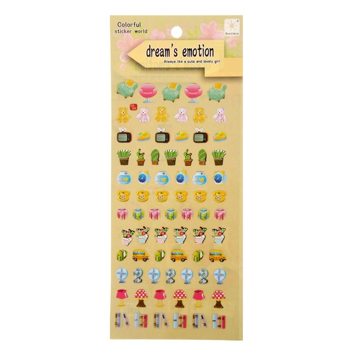 Наклейка пластик "Красочные рисунки" МИКС 24,5х10 см