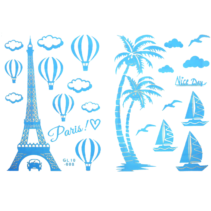 Наклейка интерьерная фосфорная "Отпуск" МИКС 50х30 см