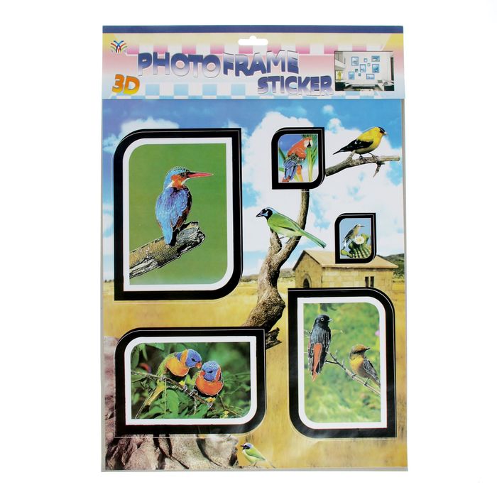 Наклейка интерьерная плоская "Птицы" МИКС 53х36 см