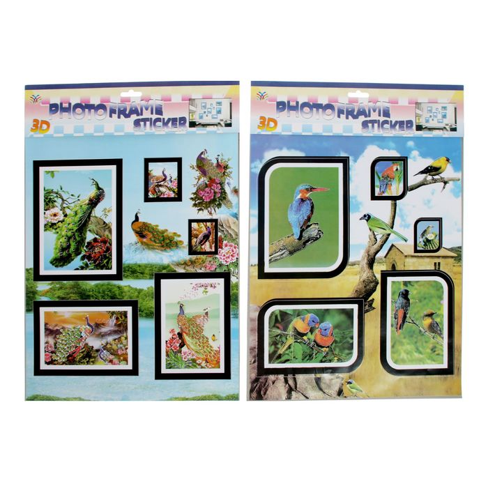 Наклейка интерьерная плоская "Птицы" МИКС 53х36 см