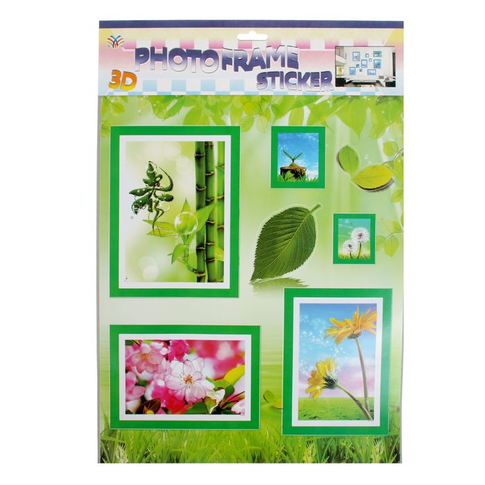 Наклейка интерьерная плоская "Цветы/Бабочки" МИКС 53х36 см