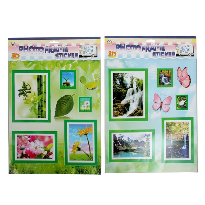 Наклейка интерьерная плоская "Цветы/Бабочки" МИКС 53х36 см