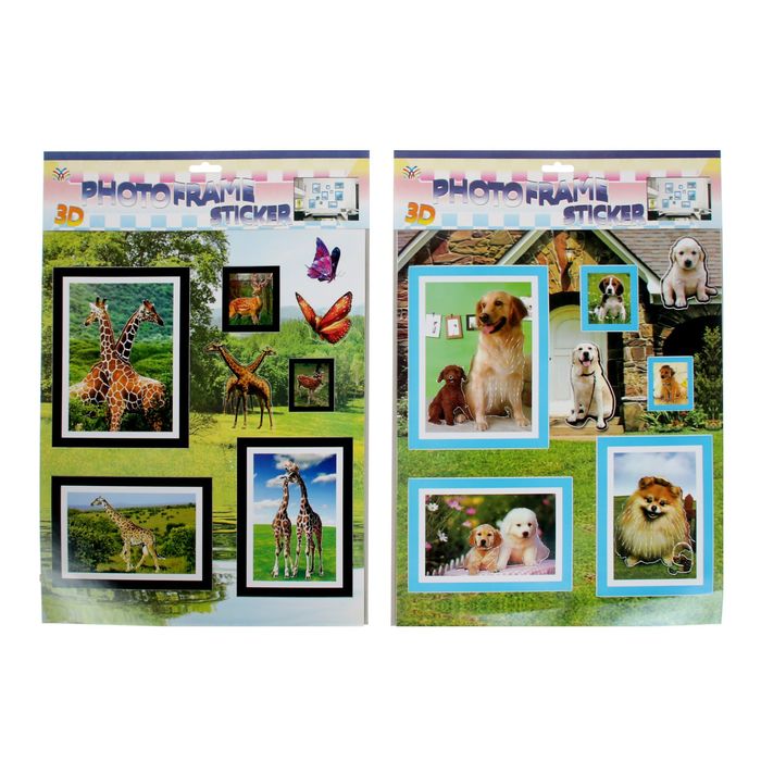 Наклейка интерьерная плоская "Собаки/Жирафы" МИКС 53х36 см