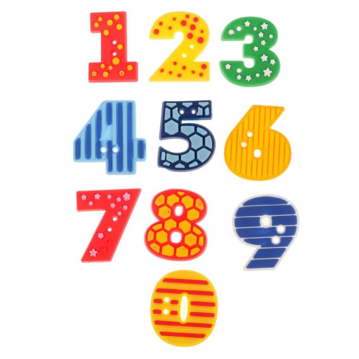 Пуговки резиновые "Цифры"